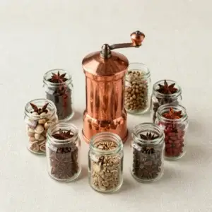 Heritage Spice & Copper Grinder Chest